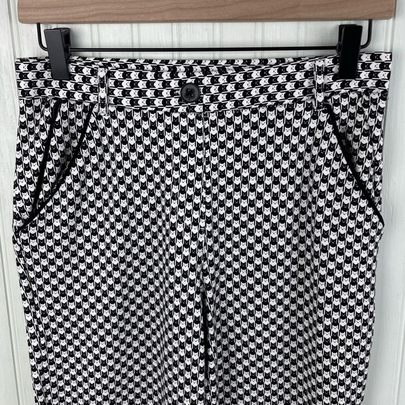 Betabrand Straight Leg Chino Dress Yoga Pants Catstooth Cat Print Size Small - Picture 4 of 9